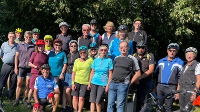 Straffe 80 Kilometer haben die Teilnehmer der ADFC-Mammut-Tour mit ihren Fahrrädern absolviert.  (Bild: Michael Meier)